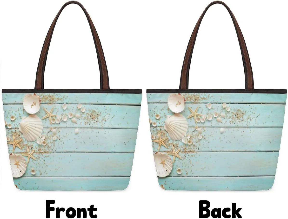 Tote Bag for Women with Zipper Large Capacity Top Handle Casual Shoulder Bag Handbag Reusable Shopping