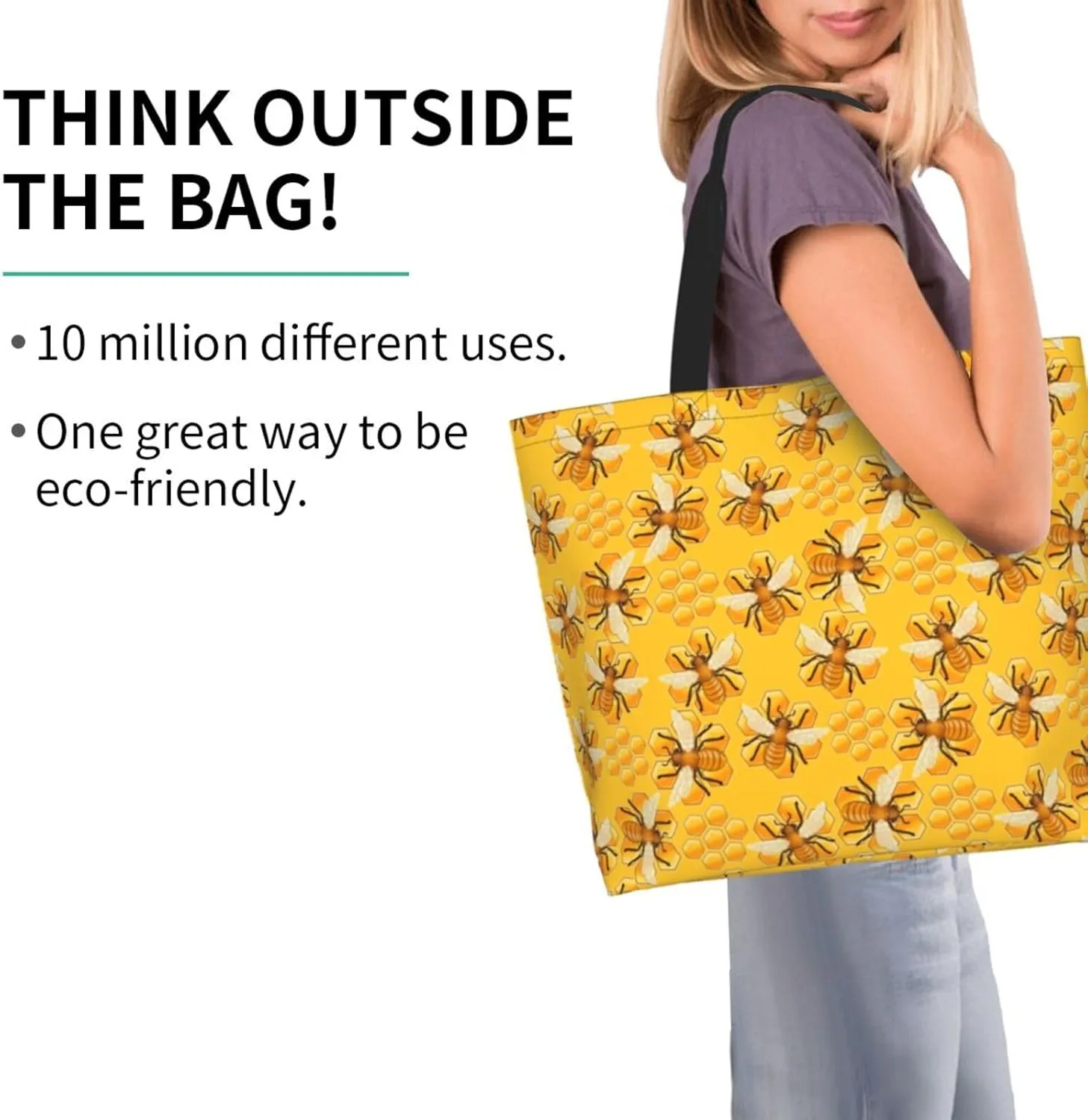 Tote Bag For Womens, Large Casual Shoulder Sling Bags Reusable Grocery Handbag For Travel Shopping Gym