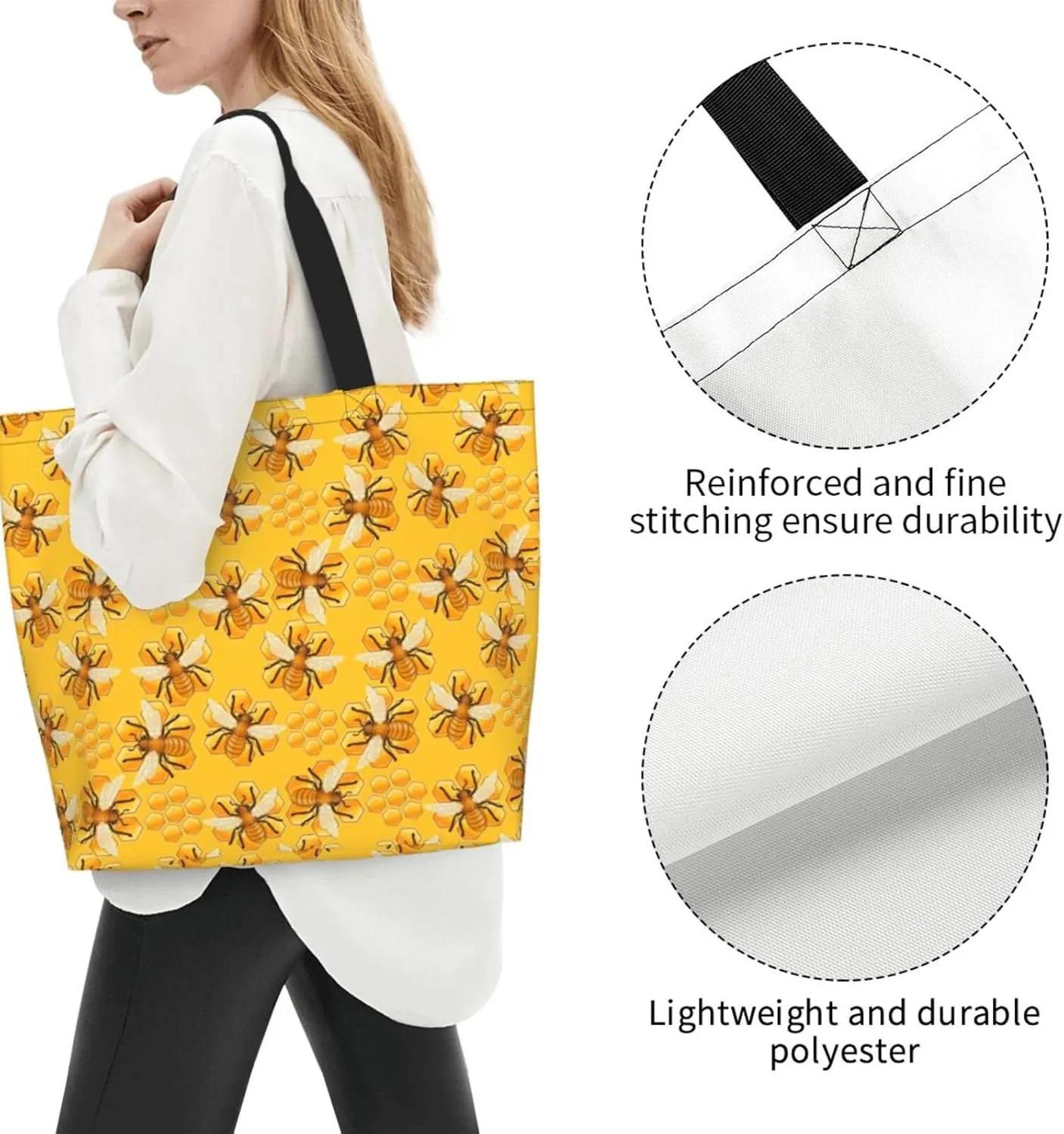 Tote Bag For Womens, Large Casual Shoulder Sling Bags Reusable Grocery Handbag For Travel Shopping Gym