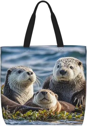 Tote Bag Large Capacity Grocery Bag With Zipper Sloth Sunflower Shopping Bag Shoulder Bag for Women