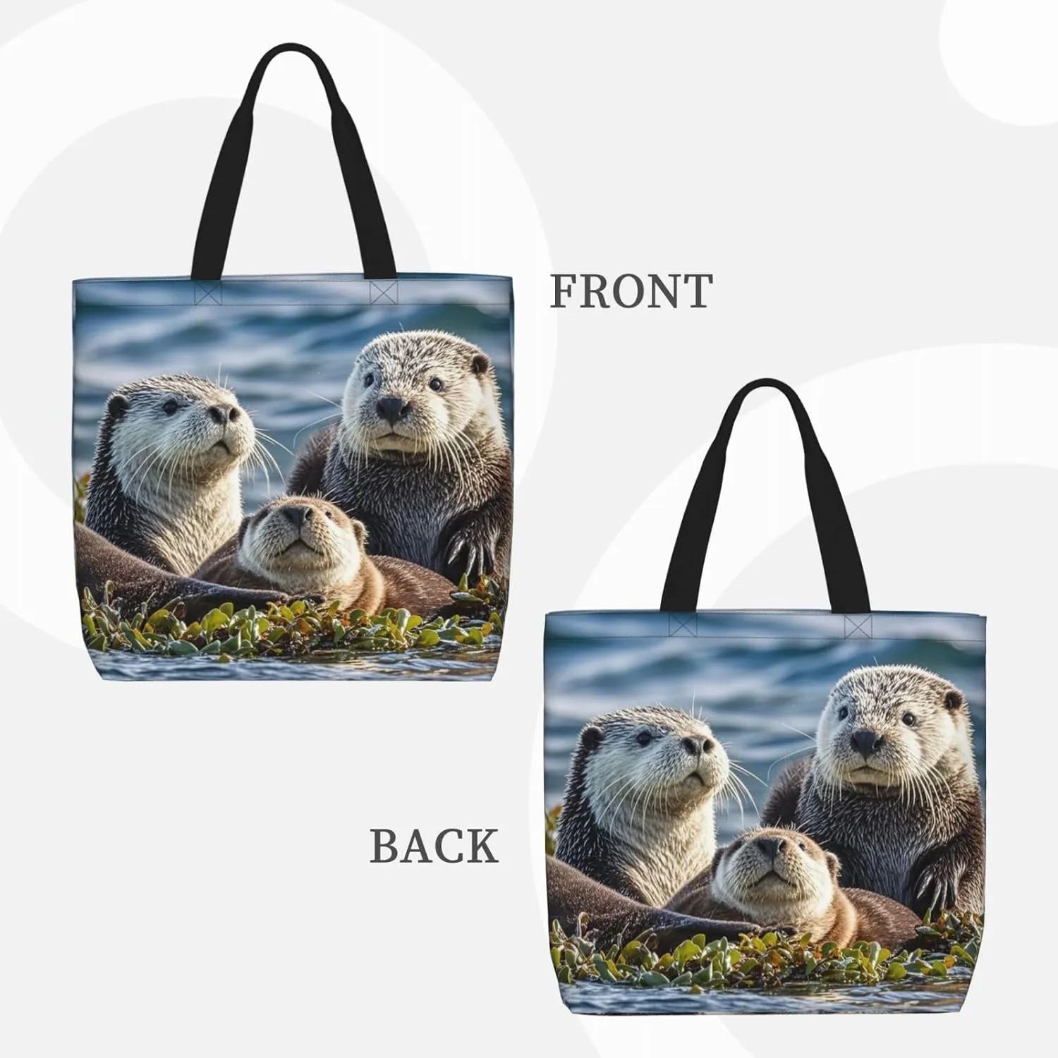 Tote Bag Large Capacity Grocery Bag With Zipper Sloth Sunflower Shopping Bag Shoulder Bag for Women