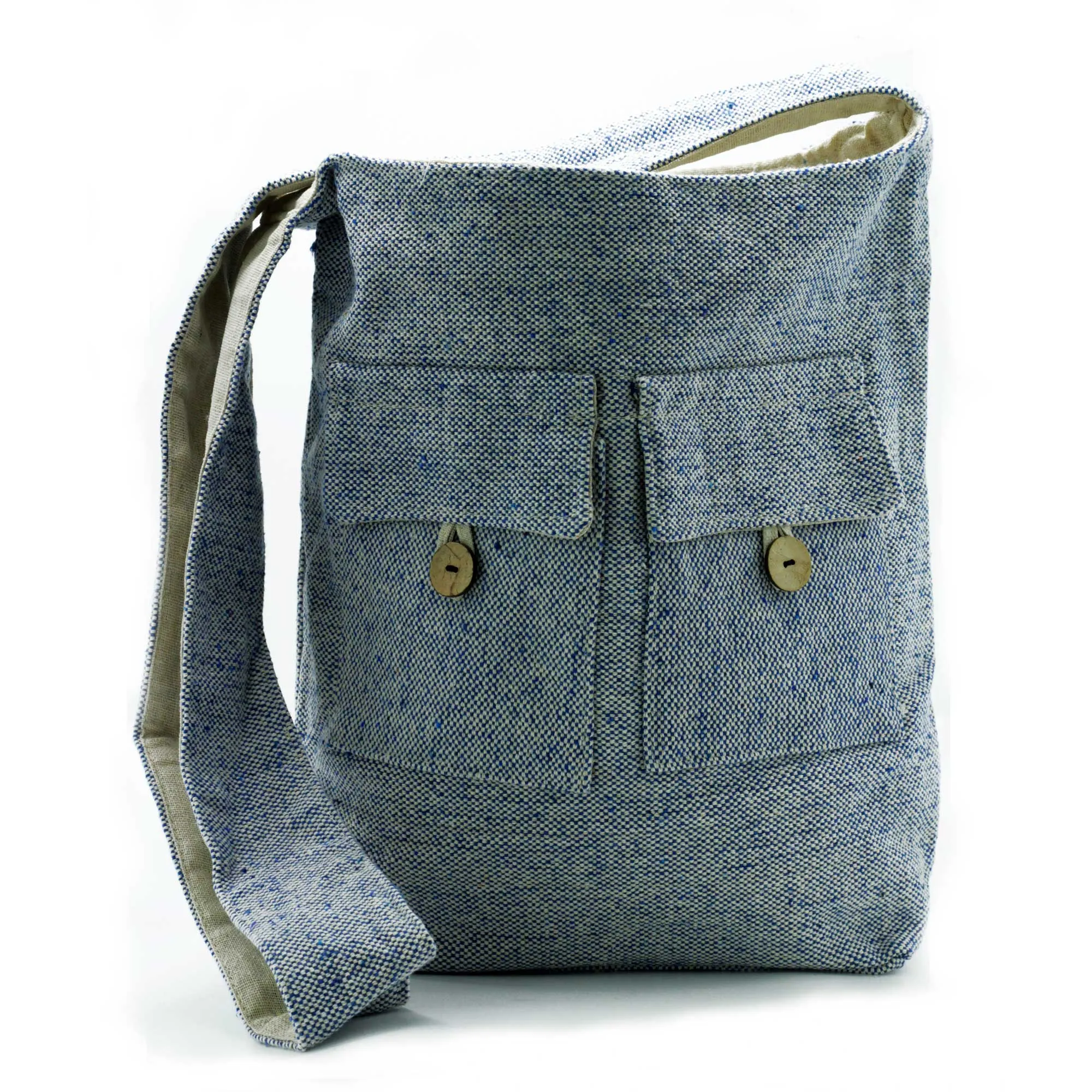 Tote Bag Natural Tones Two Pocket Bags - Comp Denim - Large