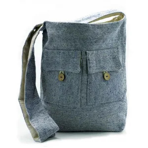 Tote Bag Natural Tones Two Pocket Bags - Comp Denim - Large