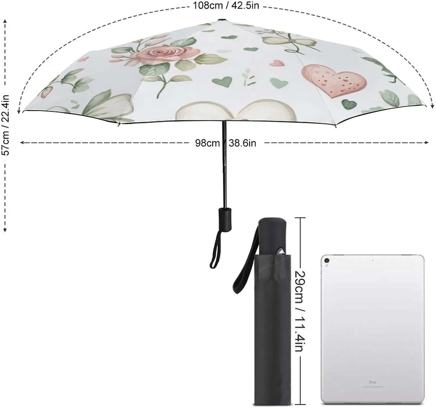 Traditional Chinese Dragon Compact Folding Travel Umbrella Chinoiserie Style Umbrella Auto Open Close Windproof & Rainproof Umbrella Umbrella for Adults