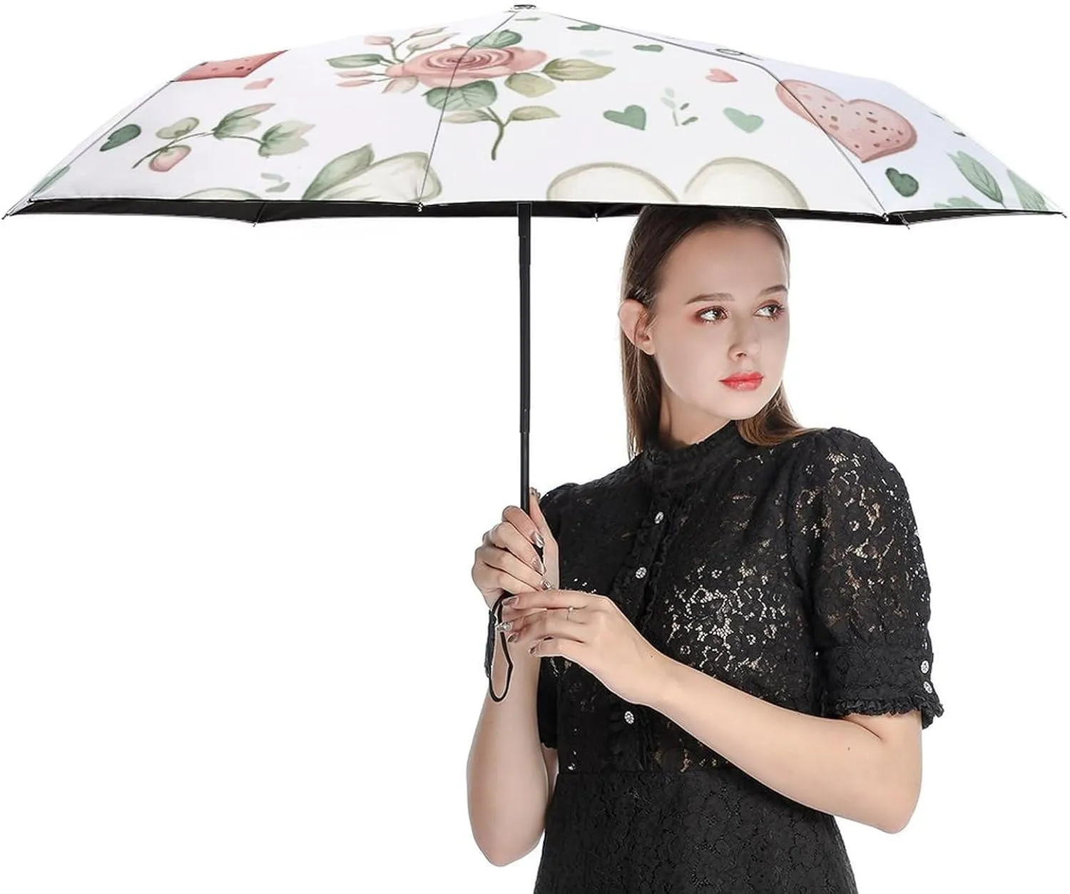 Traditional Chinese Dragon Compact Folding Travel Umbrella Chinoiserie Style Umbrella Auto Open Close Windproof & Rainproof Umbrella Umbrella for Adults