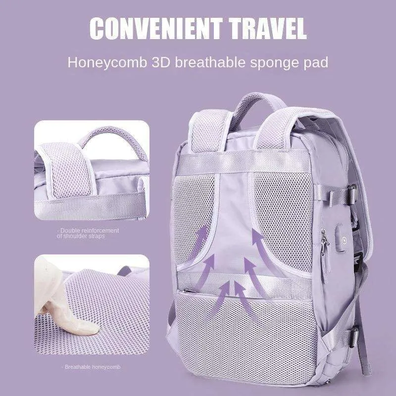 Travel Backpack, Durable, Lightweight, Multiple Compartments (Mint Green), Large