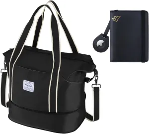 Travel Duffel Bag & Airtag Passport Holder Bundle