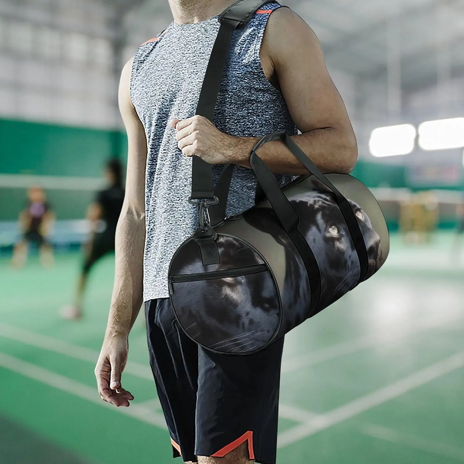 Travel Duffel Bag for Men And Women,Animal Panther Waterproof Sports Fitness Bag Portable Travel Duffel Bag