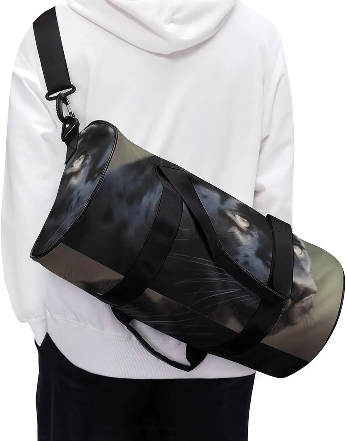 Travel Duffel Bag for Men And Women,Animal Panther Waterproof Sports Fitness Bag Portable Travel Duffel Bag