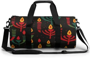 Travel Duffel Bag for Men And Women,Candlesticks And Candles Waterproof Sports Fitness Bag Portable Travel Duffel Bag, 17.7in/9in/9in