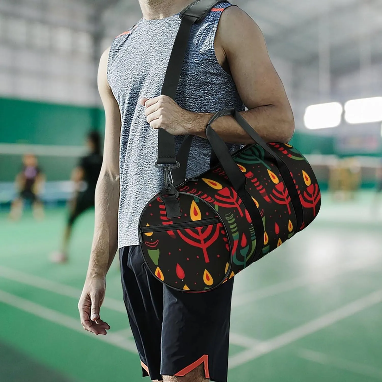 Travel Duffel Bag for Men And Women,Candlesticks And Candles Waterproof Sports Fitness Bag Portable Travel Duffel Bag, 17.7in/9in/9in