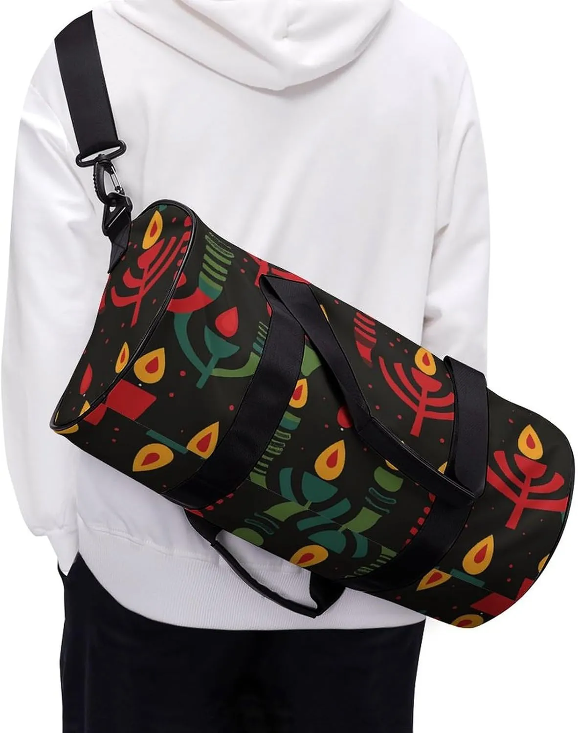 Travel Duffel Bag for Men And Women,Candlesticks And Candles Waterproof Sports Fitness Bag Portable Travel Duffel Bag, 17.7in/9in/9in