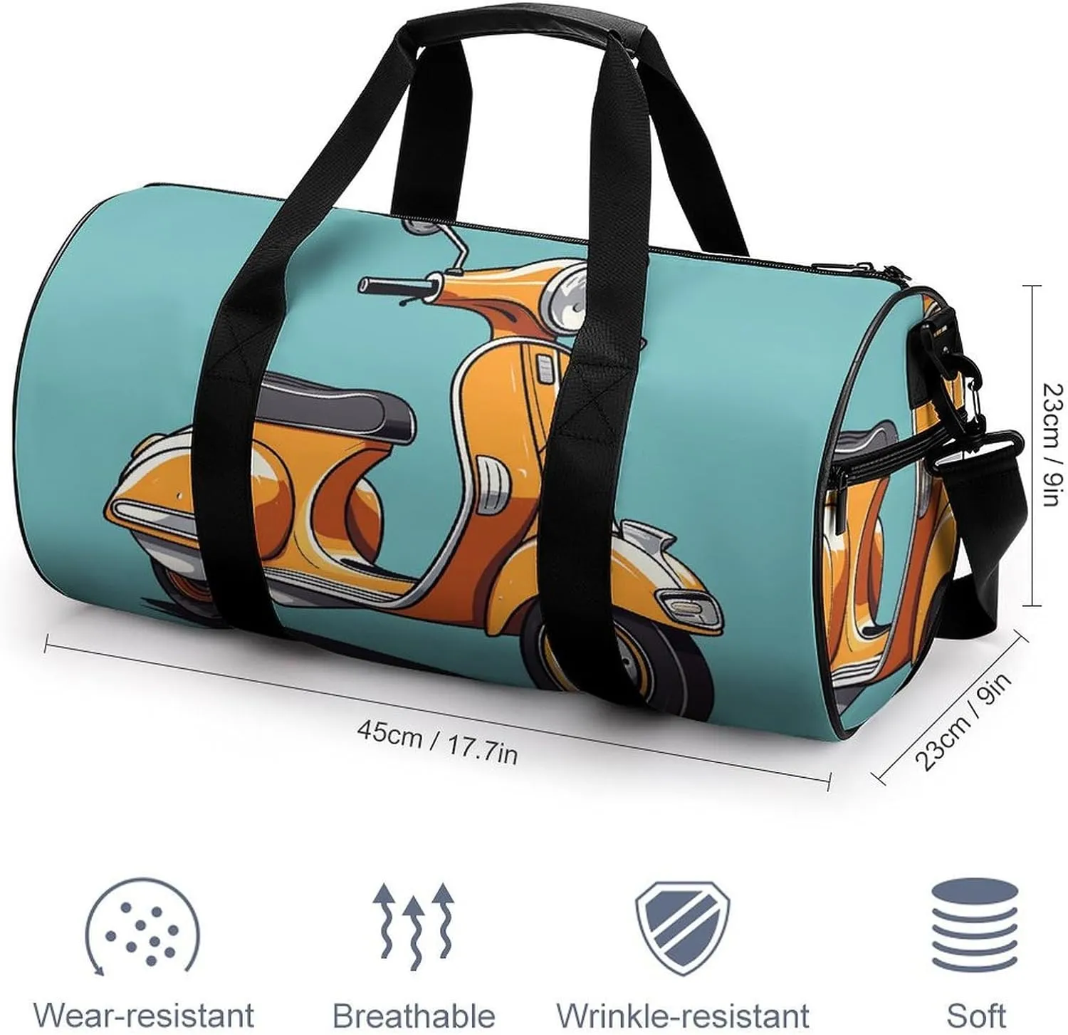 Travel Duffel Bag for Men And Women,Cartoon Carriage Painting Waterproof Sports Fitness Bag Portable Travel Duffel Bag