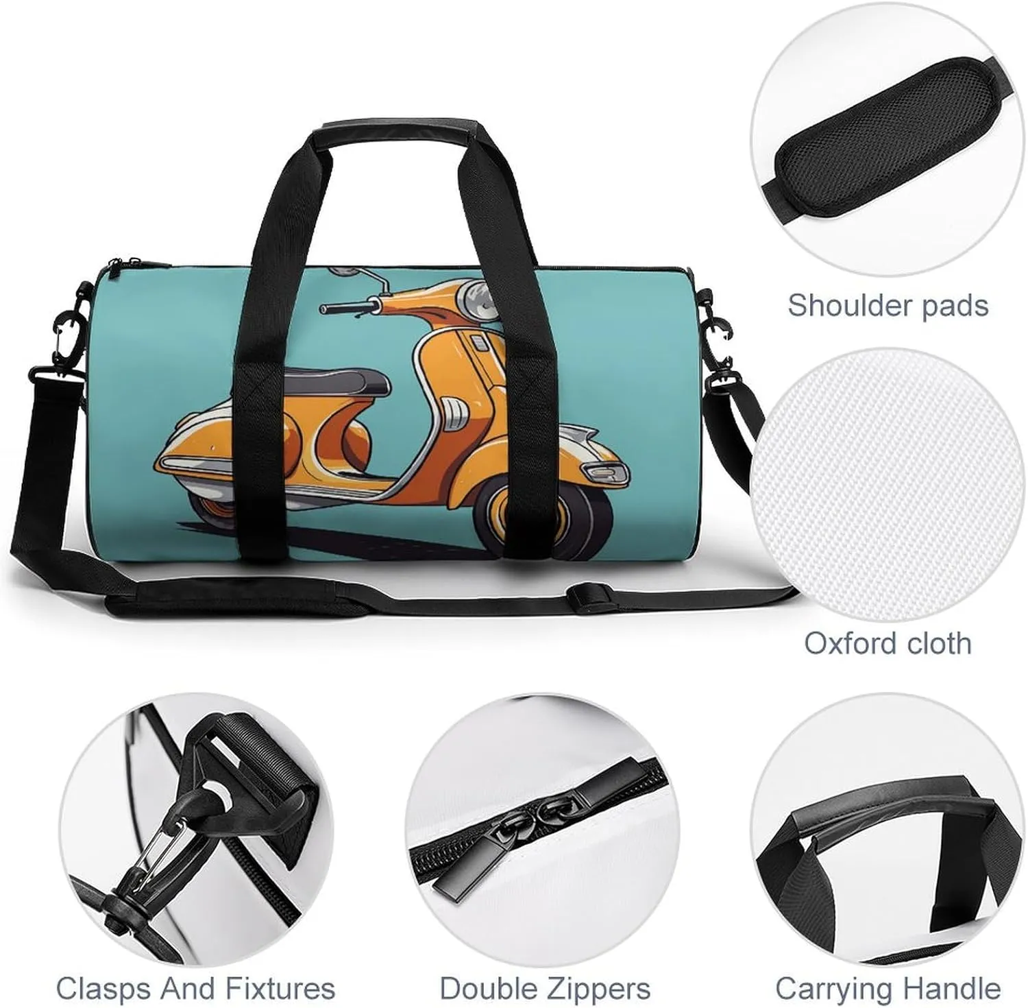 Travel Duffel Bag for Men And Women,Cartoon Carriage Painting Waterproof Sports Fitness Bag Portable Travel Duffel Bag