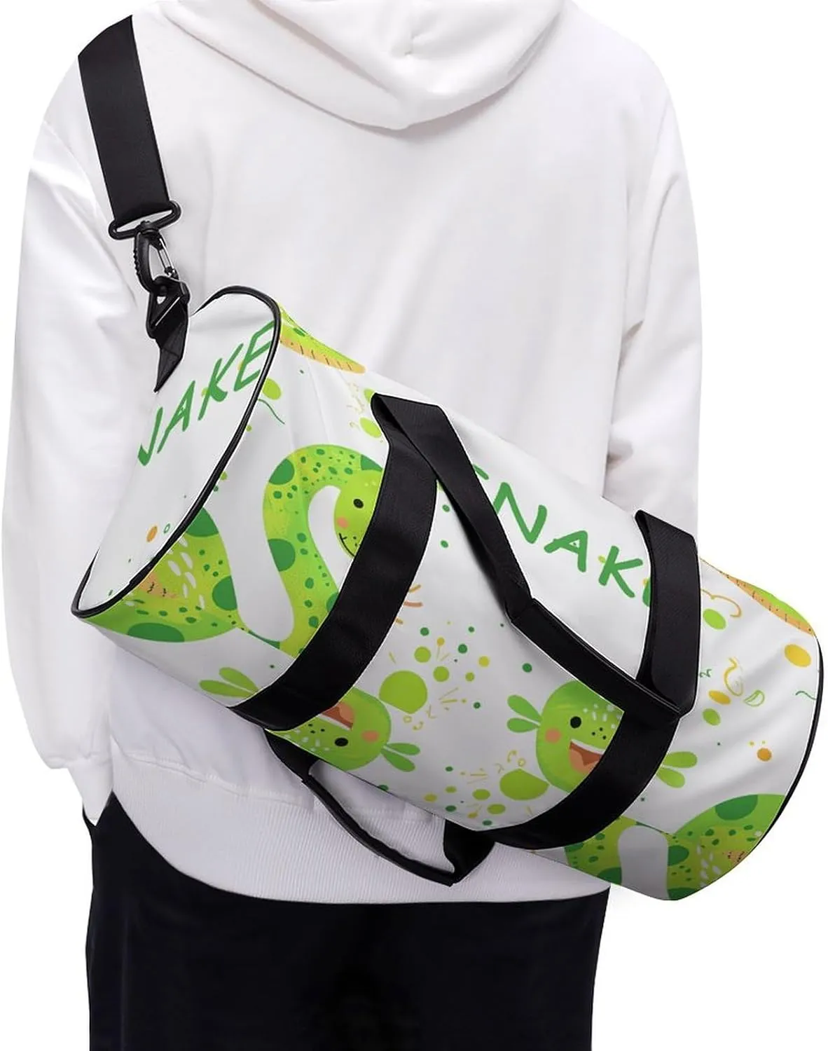 Travel Duffel Bag for Men And Women,Cartoon Snake Pattern Waterproof Sports Fitness Bag Portable Travel Duffel Bag