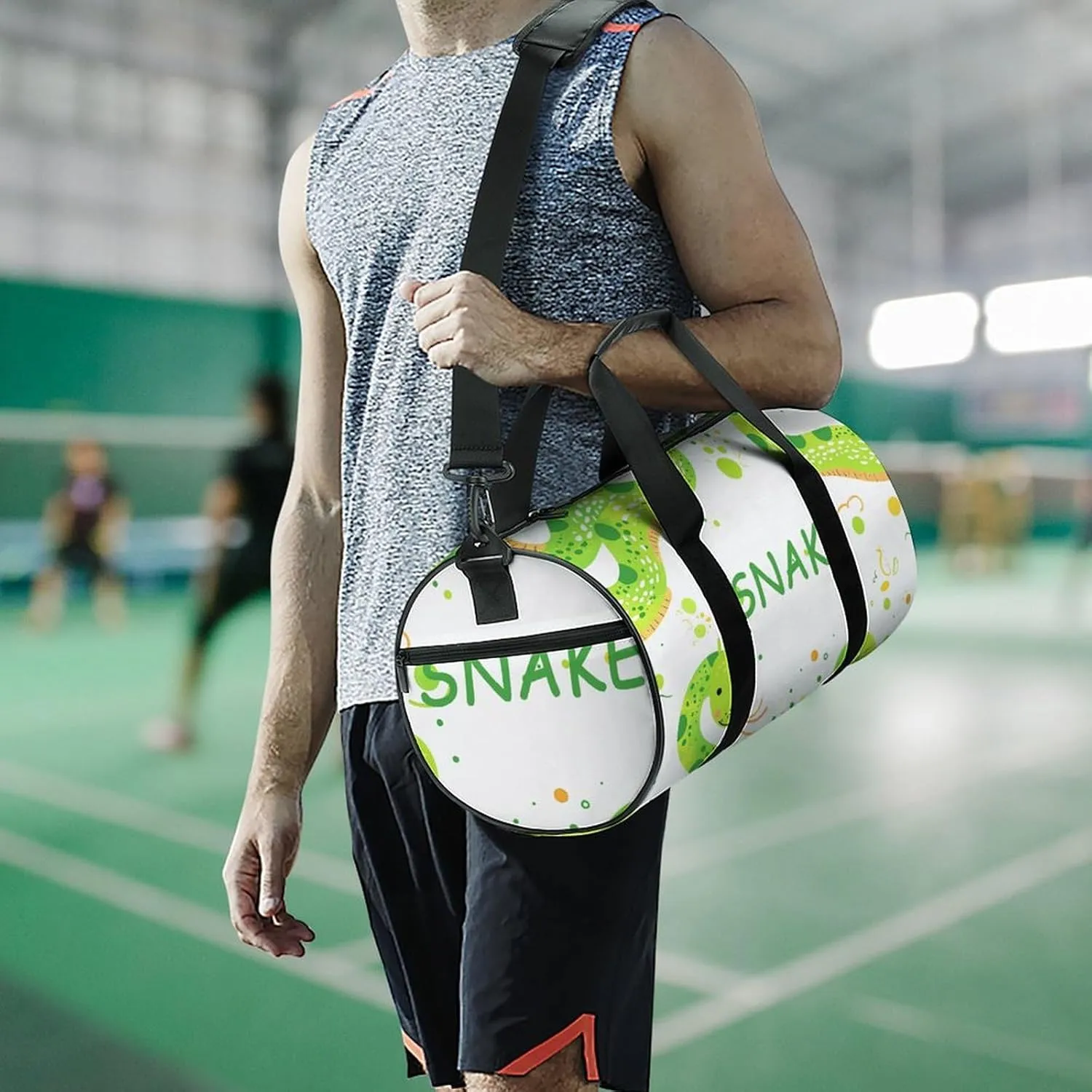 Travel Duffel Bag for Men And Women,Cartoon Snake Pattern Waterproof Sports Fitness Bag Portable Travel Duffel Bag