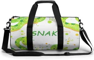 Travel Duffel Bag for Men And Women,Cartoon Snake Pattern Waterproof Sports Fitness Bag Portable Travel Duffel Bag