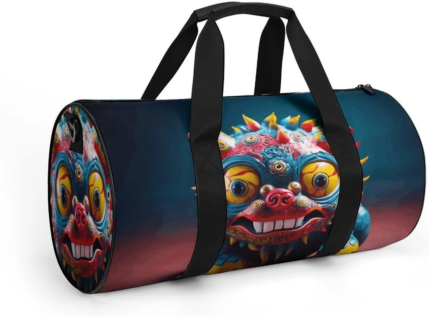 Travel Duffel Bag for Men And Women,Chinese Lion Waterproof Sports Fitness Bag Portable Travel Duffel Bag