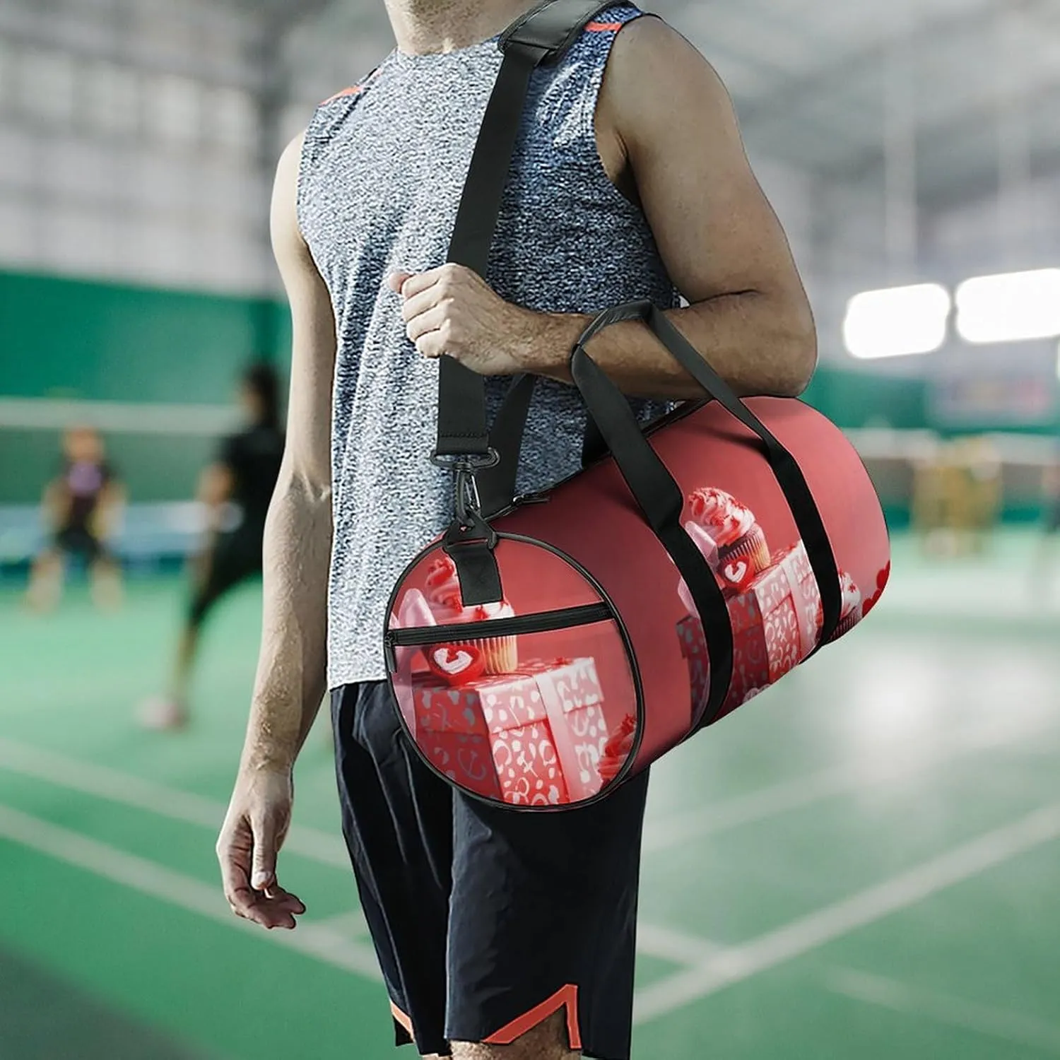 Travel Duffel Bag for Men And Women,Cupcakes And Gifts Waterproof Sports Fitness Bag Portable Travel Duffel Bag