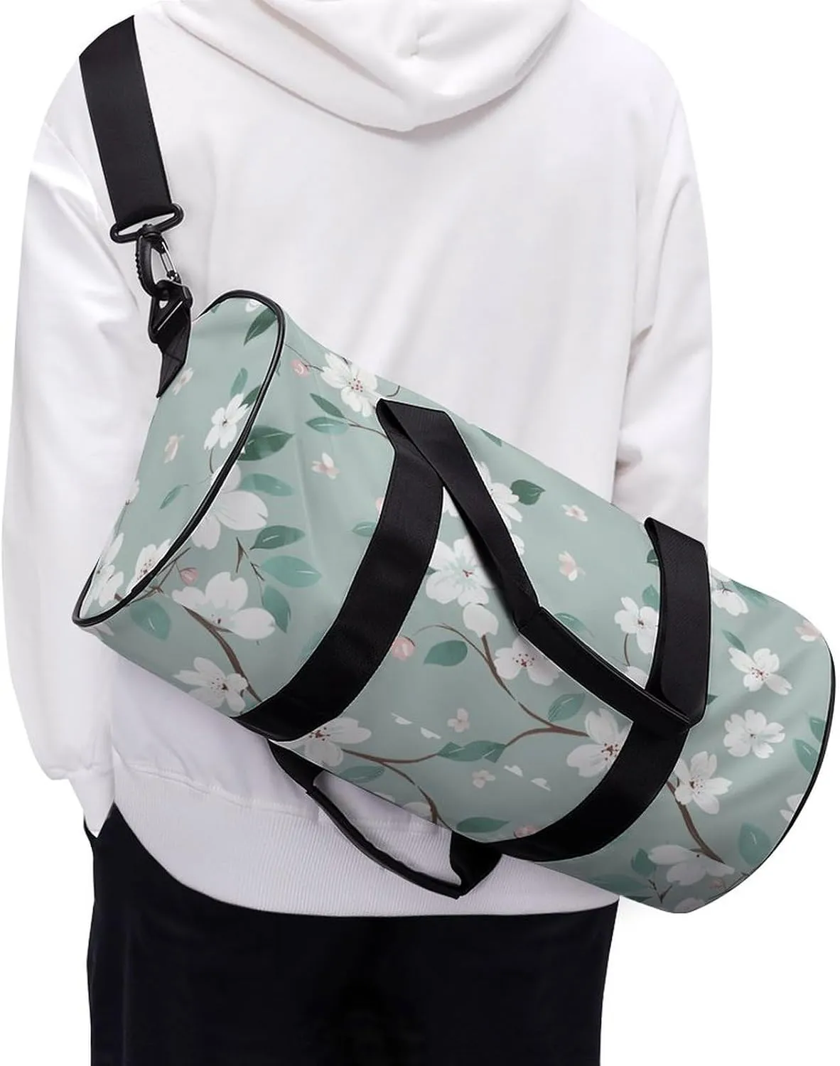 Travel Duffel Bag for Men And Women,Green Tree Pattern Waterproof Sports Fitness Bag Portable Travel Duffel Bag