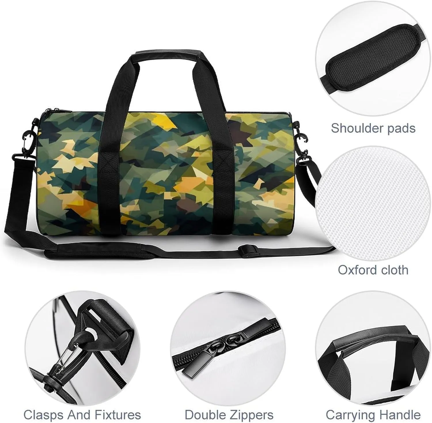 Travel Duffel Bag for Men And Women,Painting Style Pattern Waterproof Sports Fitness Bag Portable Travel Duffel Bag
