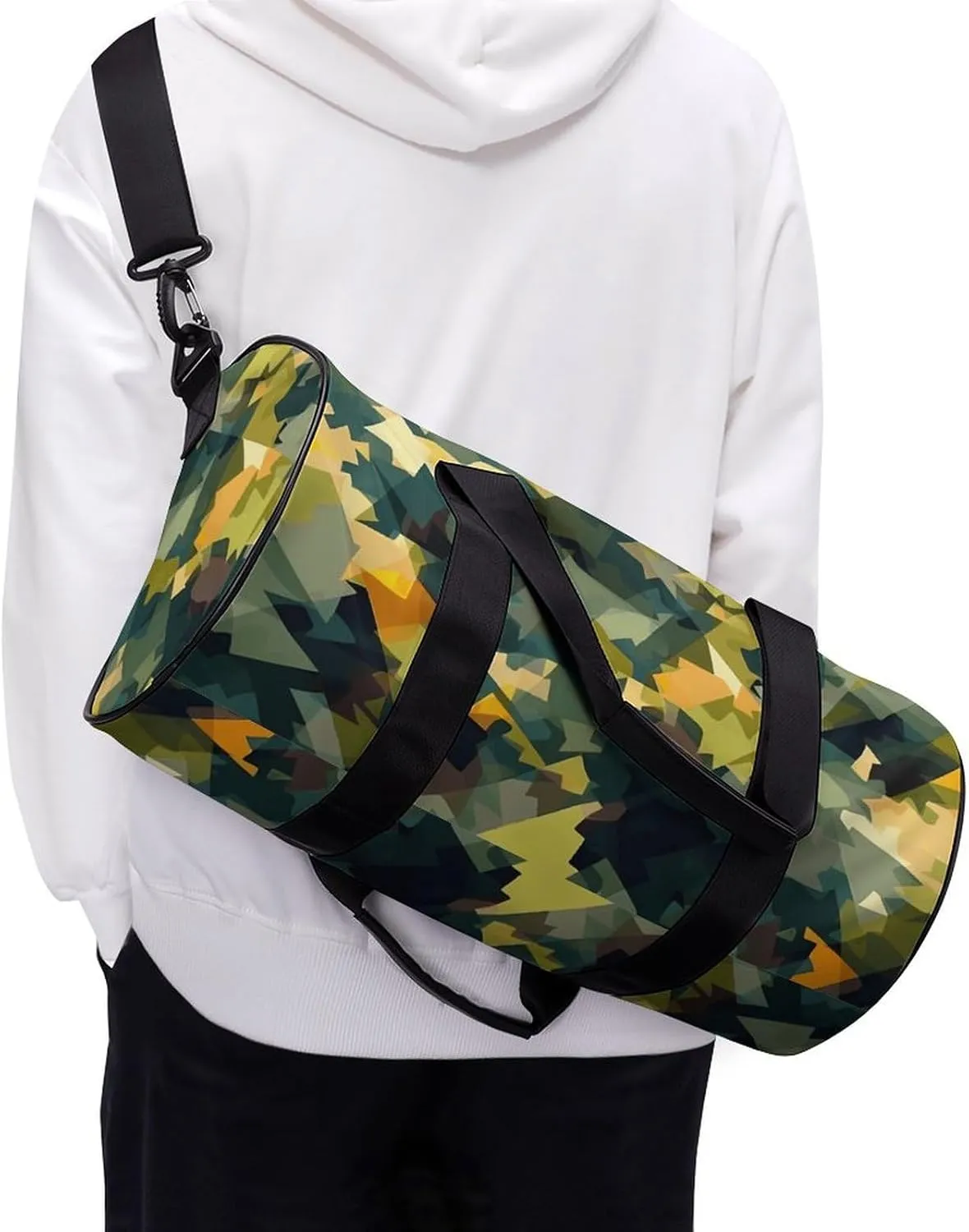 Travel Duffel Bag for Men And Women,Painting Style Pattern Waterproof Sports Fitness Bag Portable Travel Duffel Bag