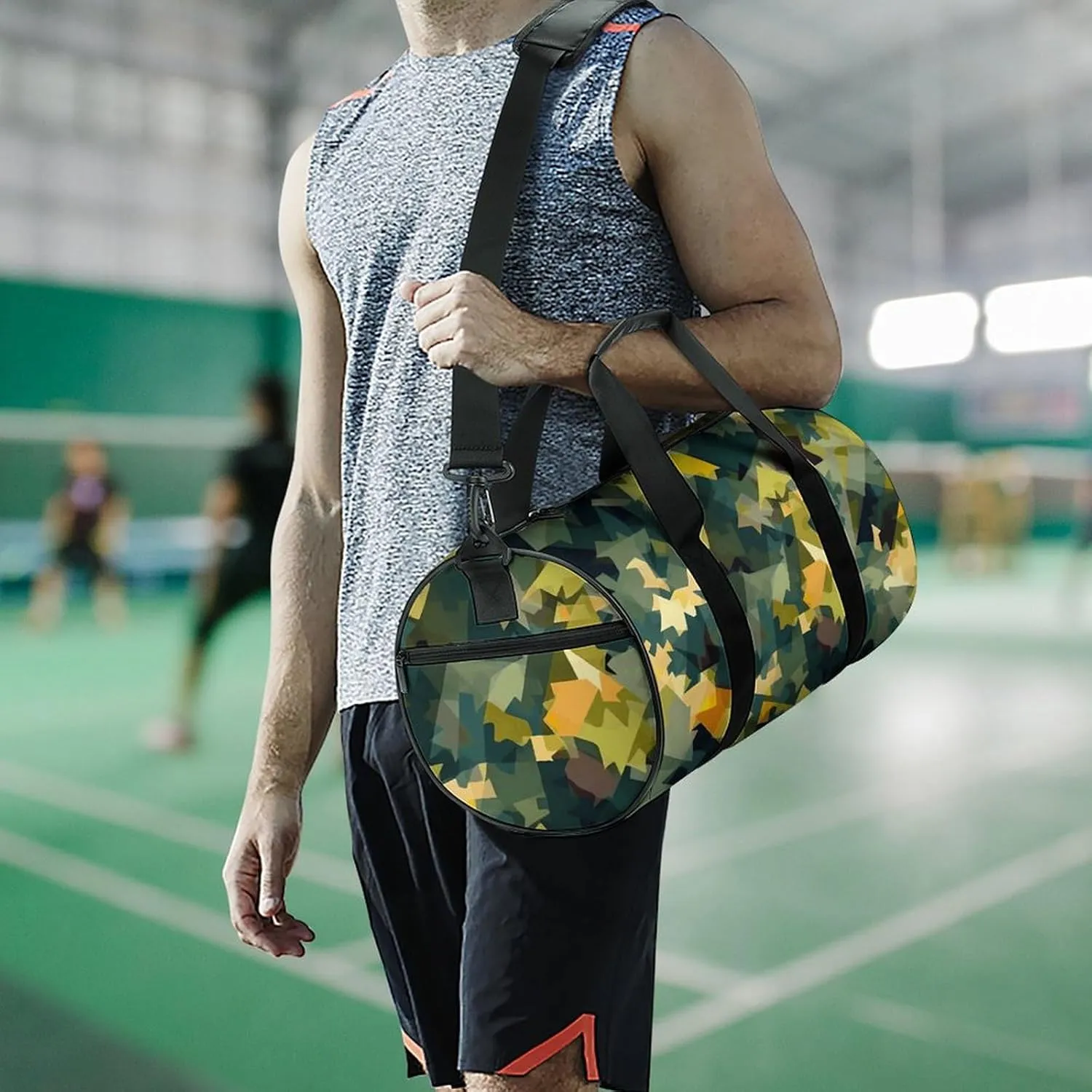 Travel Duffel Bag for Men And Women,Painting Style Pattern Waterproof Sports Fitness Bag Portable Travel Duffel Bag