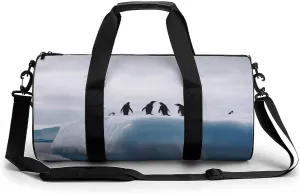 Travel Duffel Bag for Men And Women,Penguins on The Iceberg Waterproof Sports Fitness Bag Portable Travel Duffel Bag