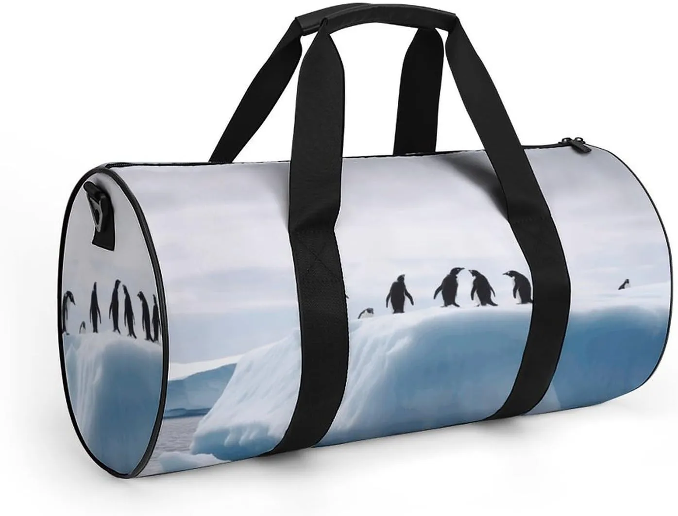 Travel Duffel Bag for Men And Women,Penguins on The Iceberg Waterproof Sports Fitness Bag Portable Travel Duffel Bag