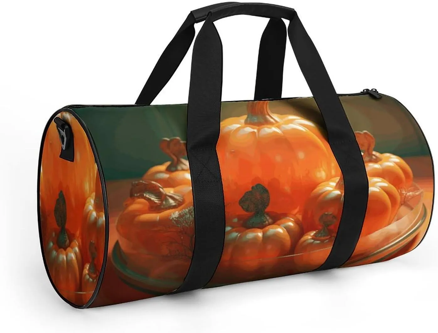 Travel Duffel Bag for Men And Women,Pumpkin on Background Waterproof Sports Fitness Bag Portable Travel Duffel Bag