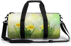 Travel Duffel Bag for Men And Women,Three Yellow Daffodils Waterproof Sports Fitness Bag Portable Travel Duffel Bag