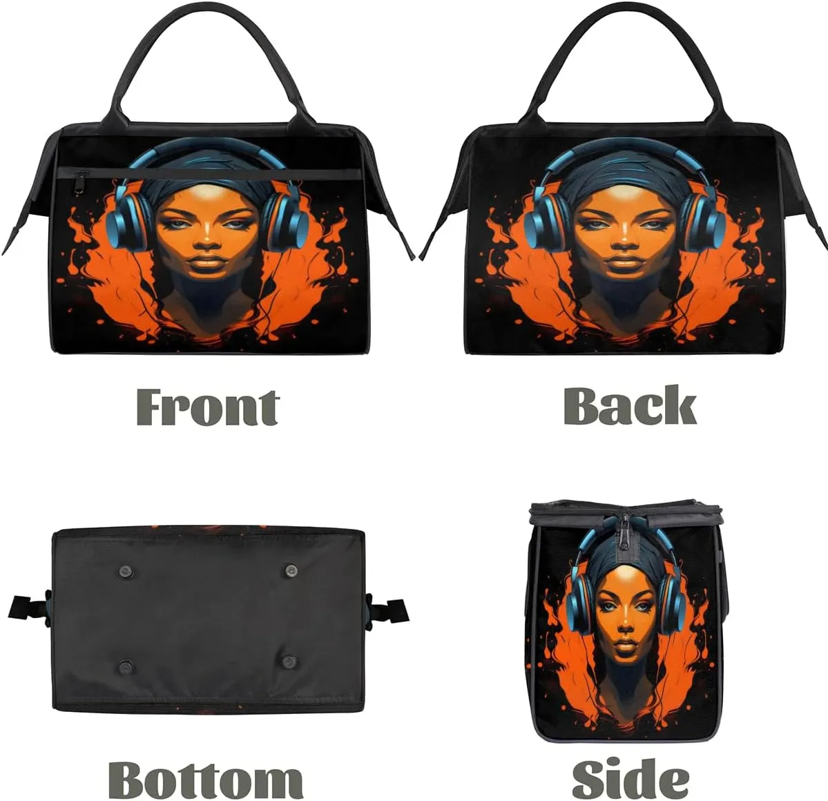 Travel Duffel Bag for Women, African Girl Portrait Weekender Overnight Bag Carry on Beach Swim Bags Dance Bag Airlines Approved Personal Item Travel Bag for Yoga, Sports, Hospital