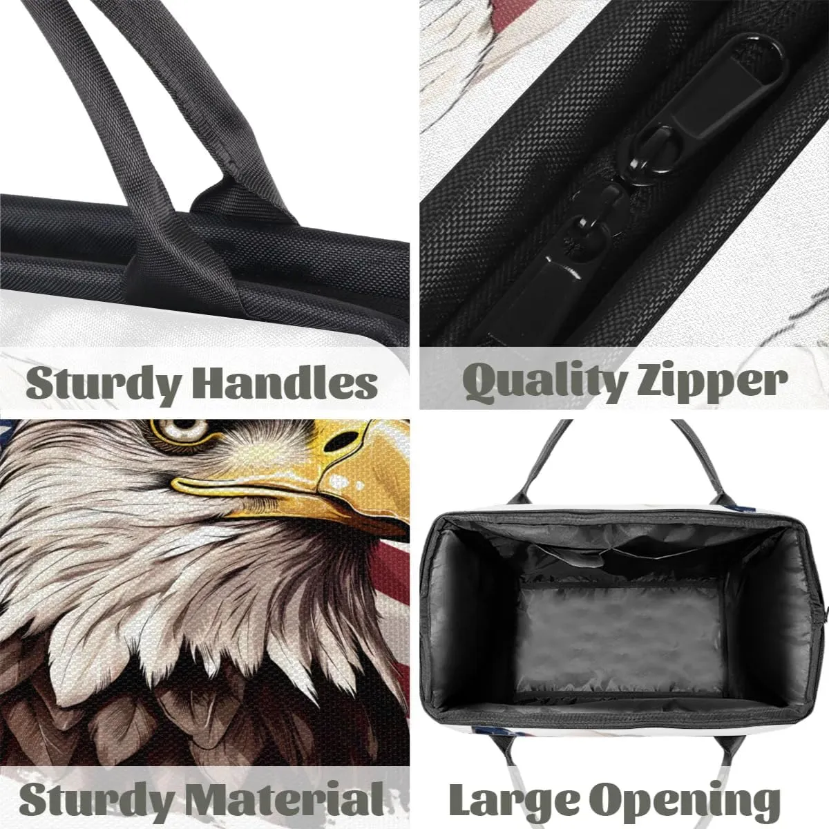 Travel Duffel Bag for Women, American Flag Eagle Weekender Overnight Bag Carry on Beach Swim Bags Dance Bag Airlines Approved Personal Item Travel Bag for Yoga, Sports, Hospital