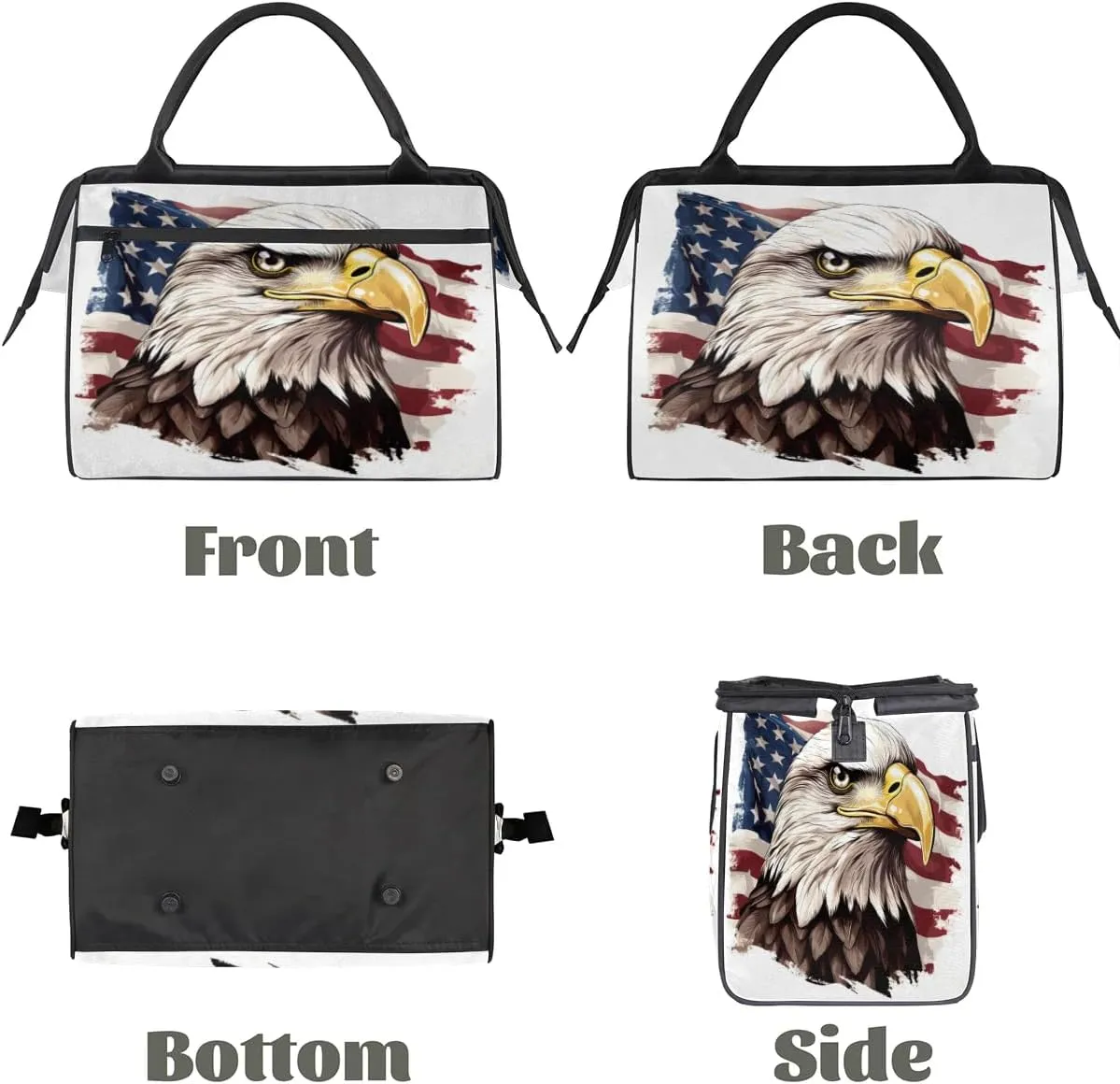 Travel Duffel Bag for Women, American Flag Eagle Weekender Overnight Bag Carry on Beach Swim Bags Dance Bag Airlines Approved Personal Item Travel Bag for Yoga, Sports, Hospital