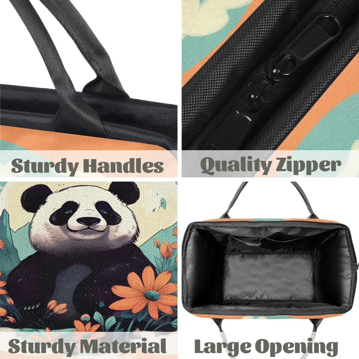 Travel Duffel Bag for Women, Panda Weekender Overnight Bag Carry on Beach Swim Bags Dance Bag Airlines Approved Personal Item Travel Bag for Yoga, Sports, Hospital