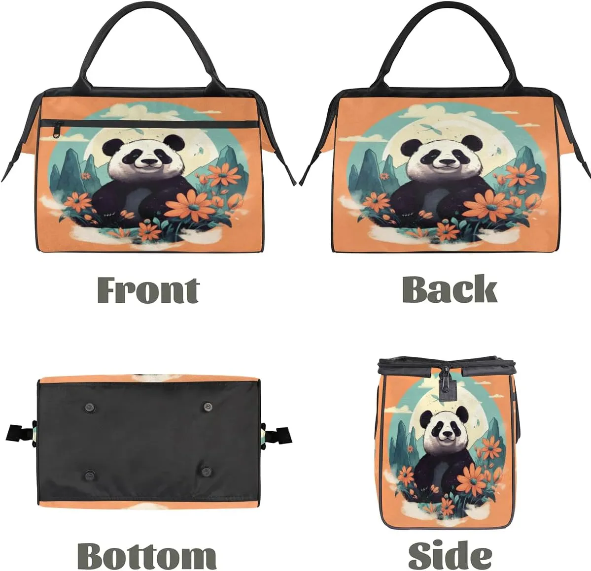 Travel Duffel Bag for Women, Panda Weekender Overnight Bag Carry on Beach Swim Bags Dance Bag Airlines Approved Personal Item Travel Bag for Yoga, Sports, Hospital