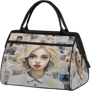 Travel Duffel Bag for Women, Vintage Girl Weekender Overnight Bag Carry on Beach Swim Bags Dance Bag Airlines Approved Personal Item Travel Bag for Yoga, Sports, Hospital