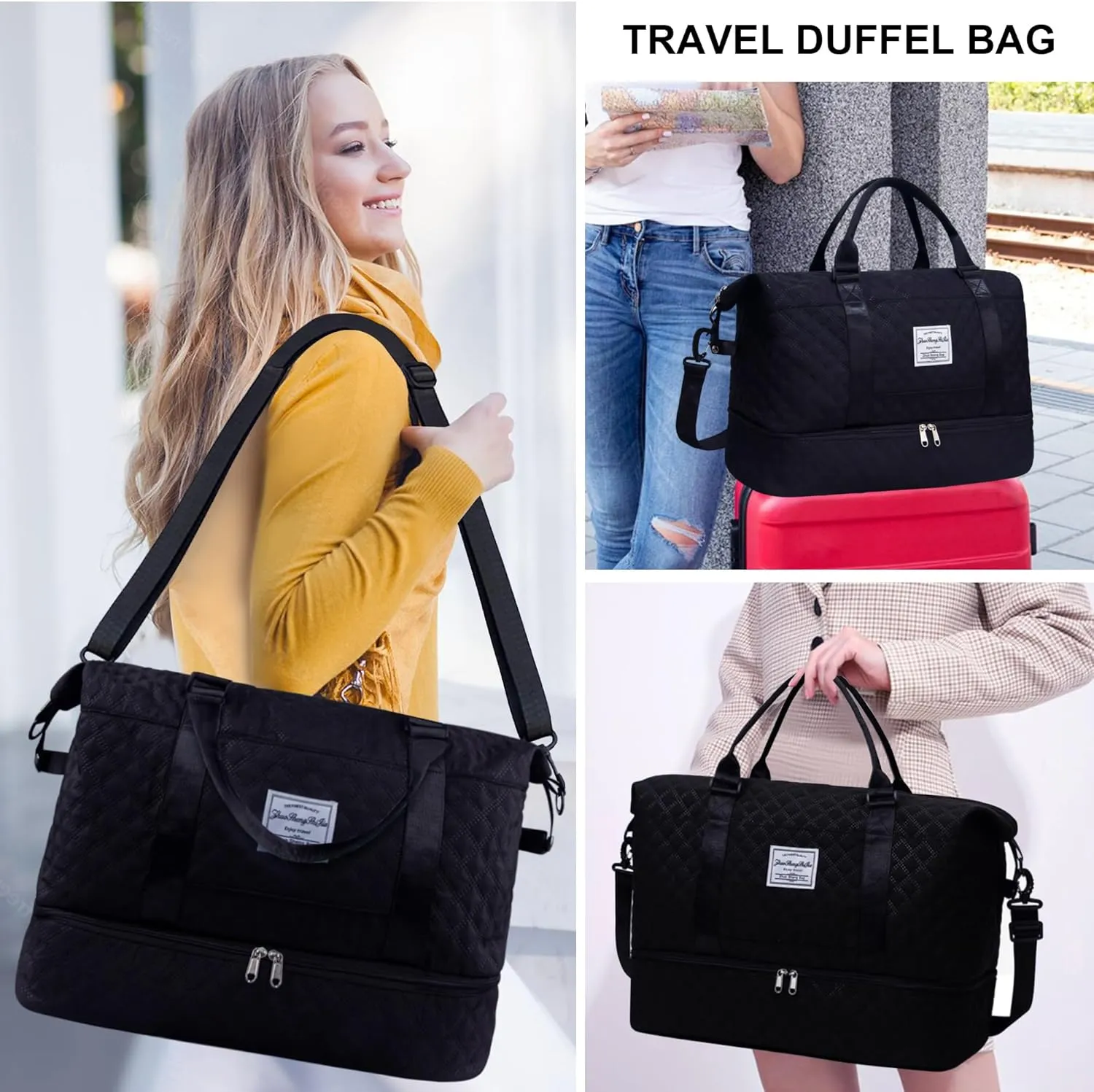 Travel Duffel Bag Weekender Overnight Bag for Women Carry On Gym Bag Travel Essentials