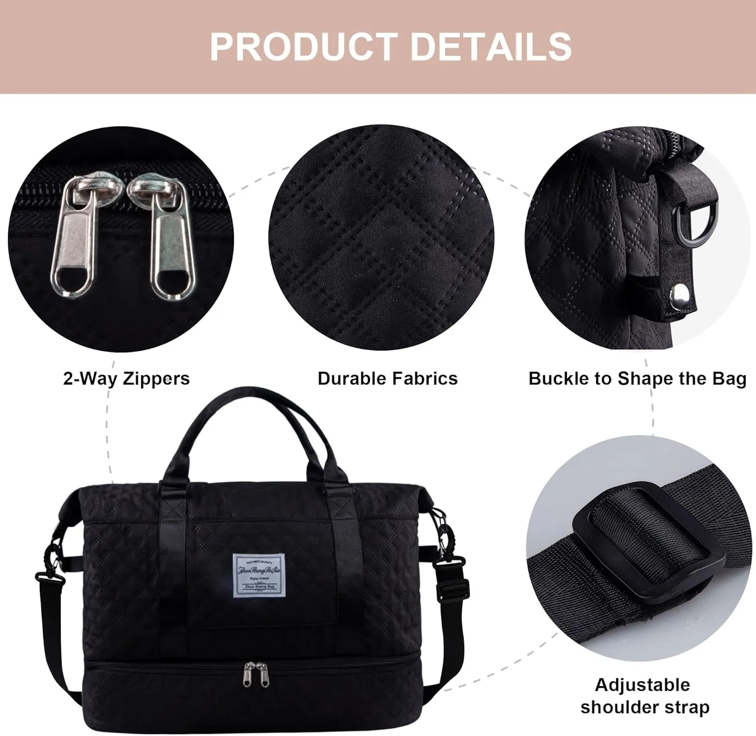 Travel Duffel Bag Weekender Overnight Bag for Women Carry On Gym Bag Travel Essentials
