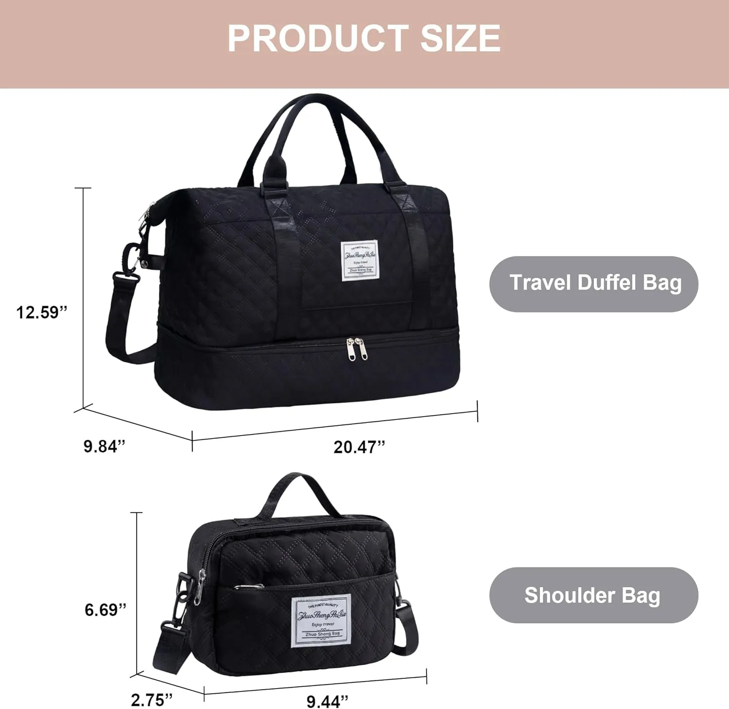 Travel Duffel Bag Weekender Overnight Bag for Women Carry On Gym Bag Travel Essentials