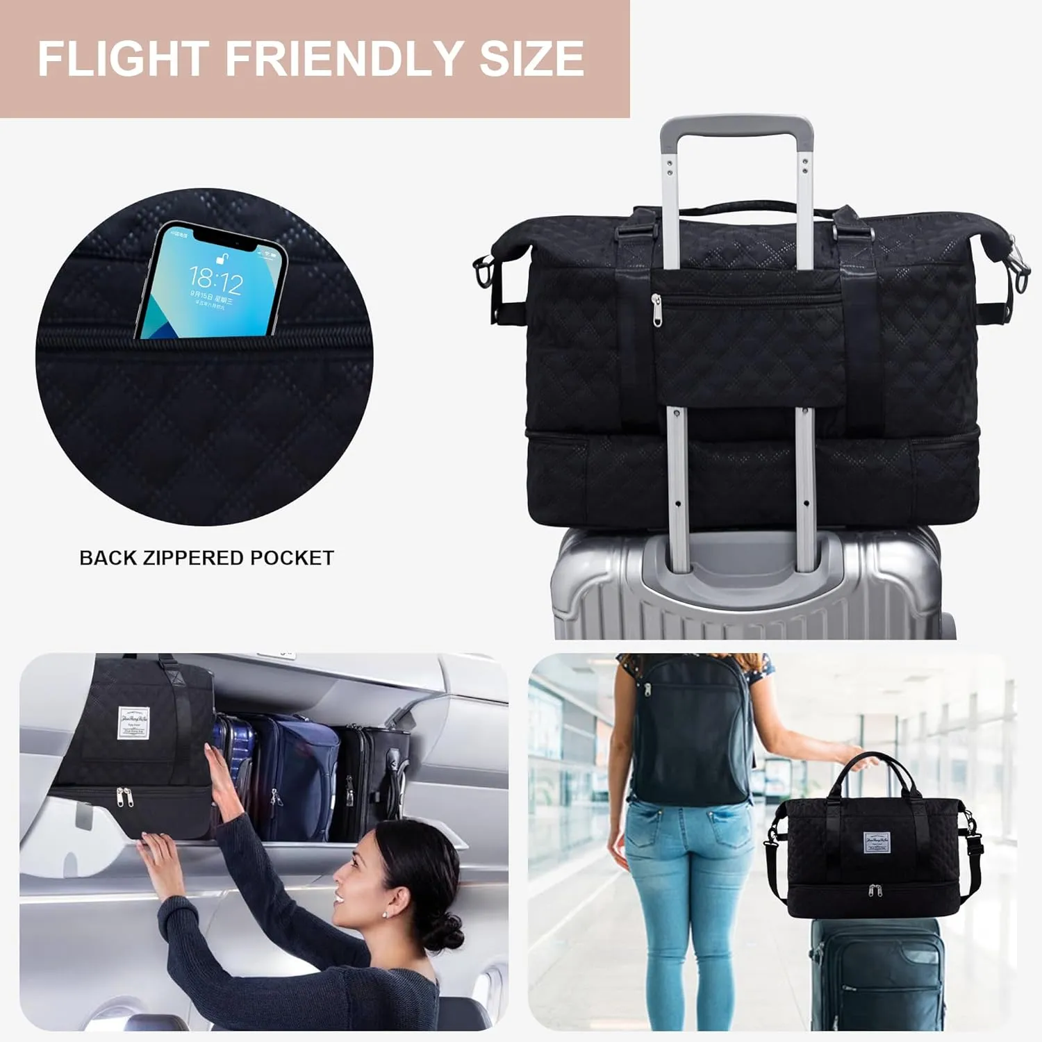 Travel Duffel Bag Weekender Overnight Bag for Women Carry On Gym Bag Travel Essentials