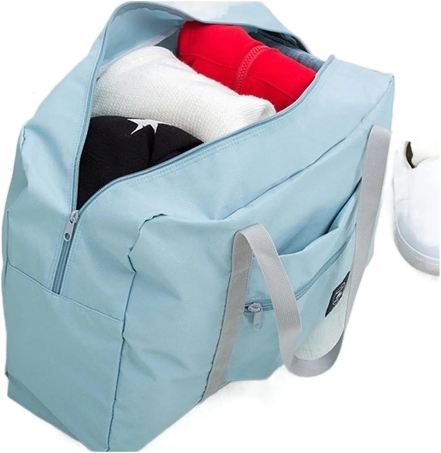 Travel Duffel Bags Nylon Foldable Travel Bag Unisex Large Capacity Bag Luggage Women WaterProof Handbags Men Duffle Bags(Blue)