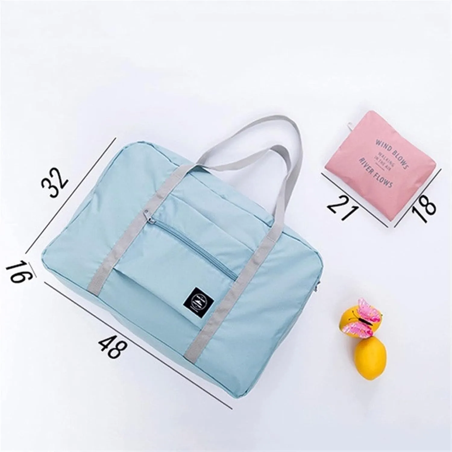 Travel Duffel Bags Nylon Foldable Travel Bag Unisex Large Capacity Bag Luggage Women WaterProof Handbags Men Duffle Bags(Blue)