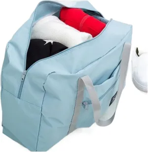 Travel Duffel Bags Nylon Foldable Travel Bag Unisex Large Capacity Bag Luggage Women WaterProof Handbags Men Duffle Bags(Blue)