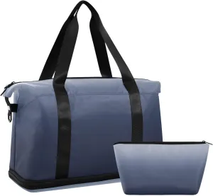 Travel Duffel Gym Sports Luggage Bag Expandable Large Capacity Gradient Navy To White Sports Bag for Women and Men