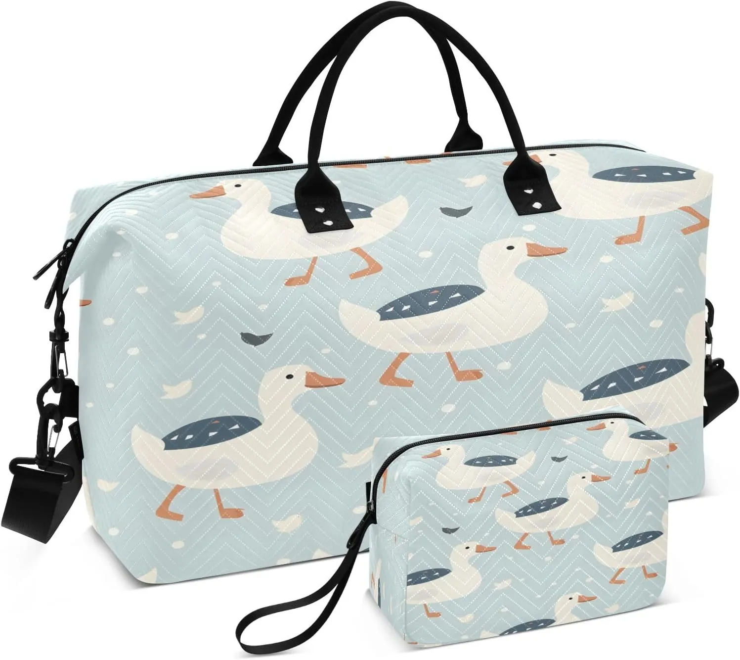 Travel Duffle Bag, Lovely Goose Gym Bag with Storage Bag Weekender Overnight Bag for Men Women Trip Sports Yoga