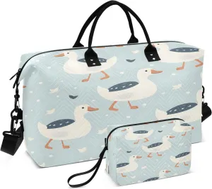 Travel Duffle Bag, Lovely Goose Gym Bag with Storage Bag Weekender Overnight Bag for Men Women Trip Sports Yoga