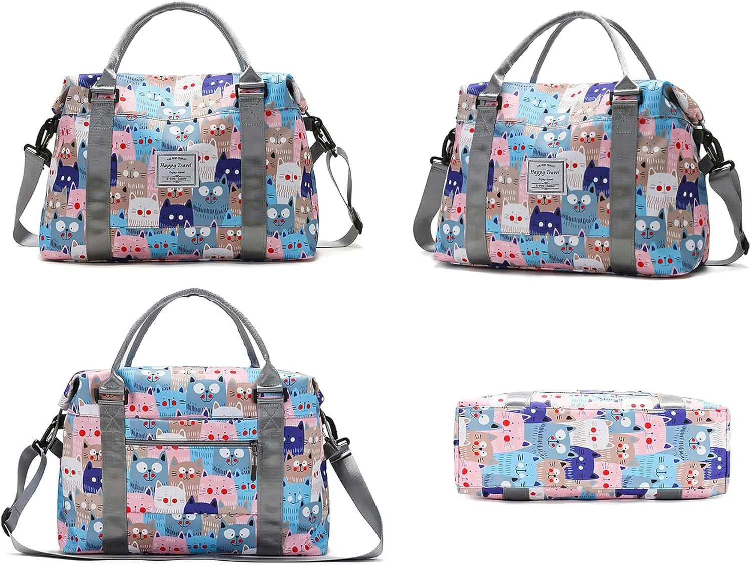 Travel Duffle Bag Weekender Overnight Bag Gym Tote with Dry and Wet Separated Pocket for Women Girls Shoulder Workout Duffel Bag Water Resistant (cow print)