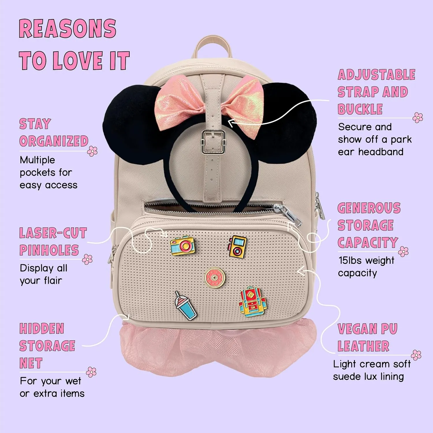 Travel Hydration Backpack & 30 oz Tumbler Bundle, Water-Resistant Girls Laptop Day Bag for Theme Parks, Work & Camping, Casual & Comfortable for Women On-The-Go (Vanilla Vibes)