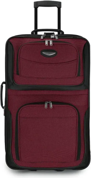 Travel Select Amsterdam Expandable Rolling Softside Luggage, Burgundy, Checked-Medium 25-Inch